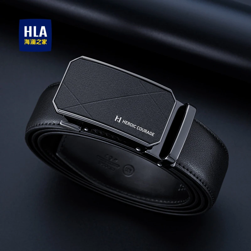 海澜之家男士腰带自动扣真牛皮皮带男款百搭裤带情人节送男友礼物