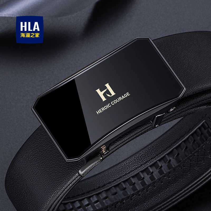 海澜之家腰带男款真牛皮皮带内穿不露尾自动扣情人节礼物送男友