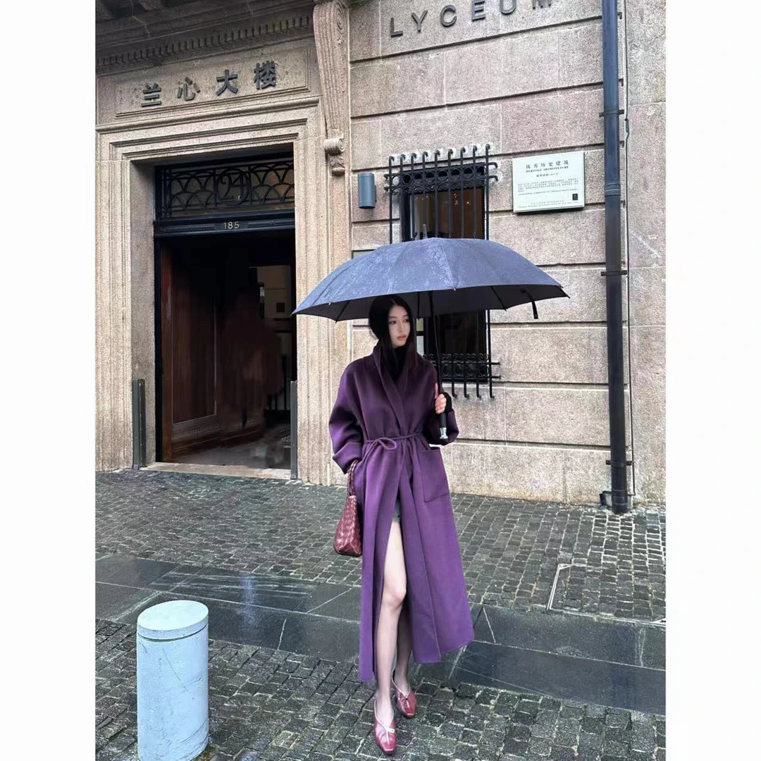 Z11《冬夜未眠》 秋冬高定长款双面尼大衣外套复古高级洋气百搭