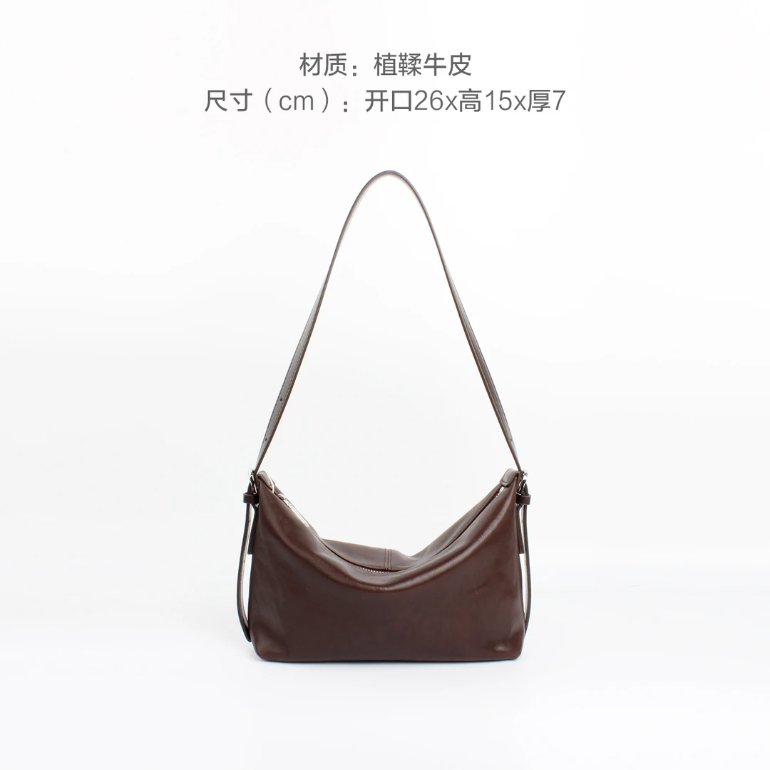【利利是也】自带高光 真皮腋下包韩版小众hobo包植鞣牛皮斜挎包
