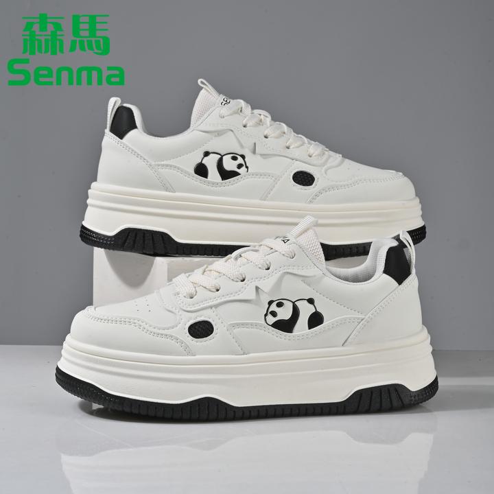 SENMA/森马女鞋厚底熊猫ins百搭小白鞋2024秋季休闲鞋低帮运动鞋