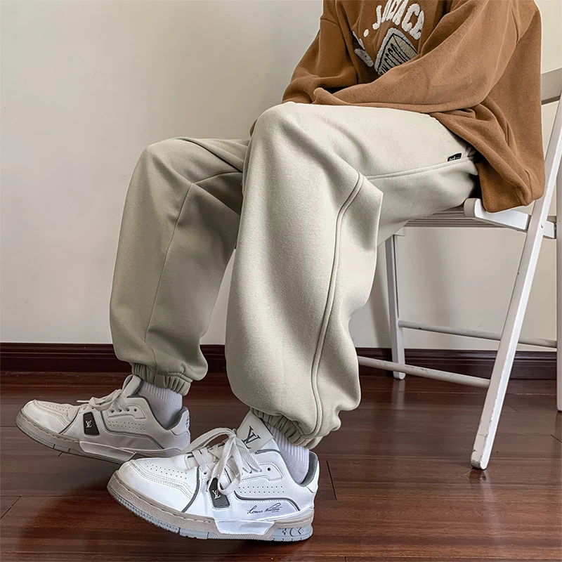 运动裤男薄款黑色宽松束脚裤休闲长裤潮牌夏季男士卫裤男款裤子