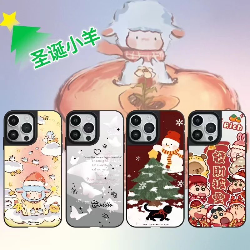 新款圣诞小羊系列适用于苹果16Pro个性15ProMax创意14防摔手机壳