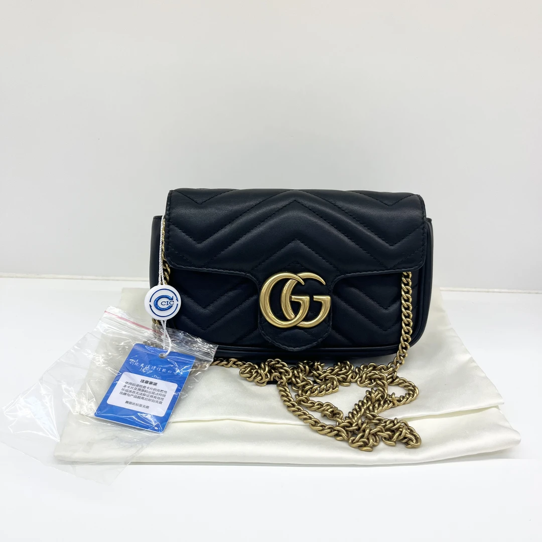 95新 GUCCI/古驰 古驰Gucci黑金马蒙mini 好成色