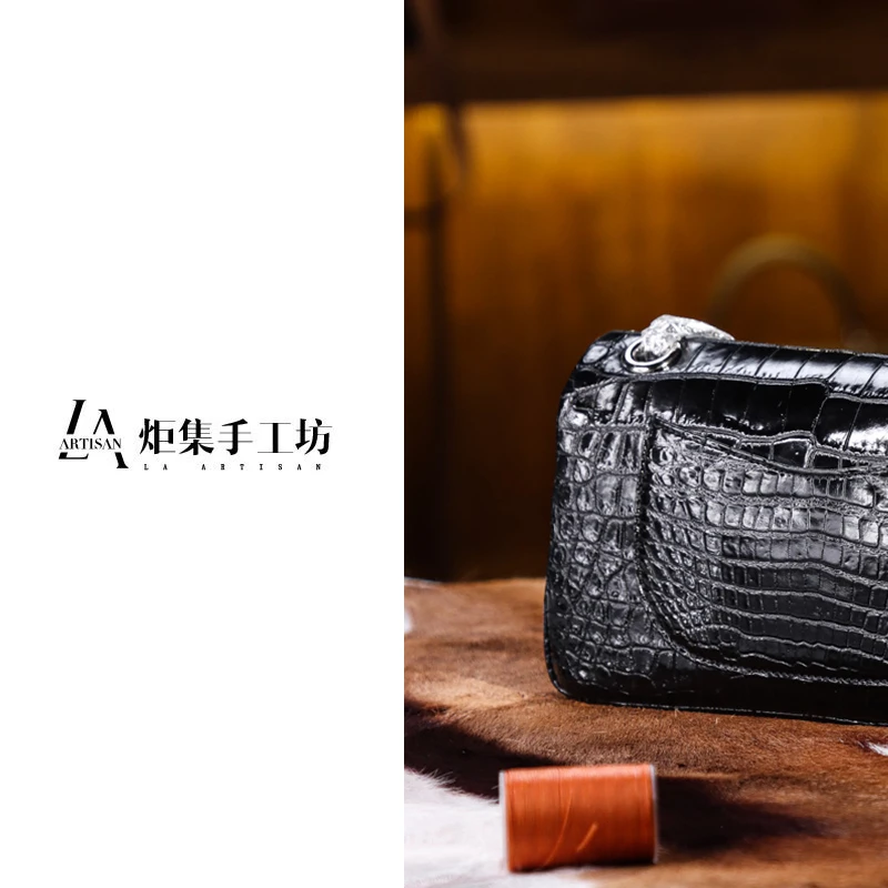 私人订制 轻奢时尚  鳄鱼真皮  方扣鳄鱼皮女包
