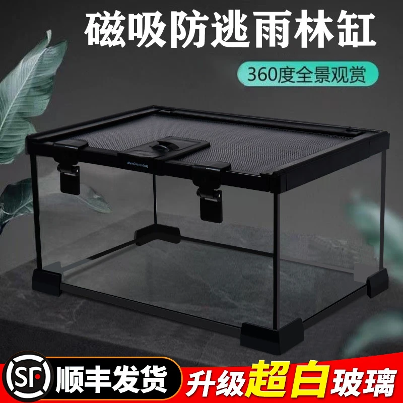 玻璃饲养箱爬虫缸雨林爬宠守宫蜥蜴角蛙蜘蛛宠物生态缸蚂蚁生态箱