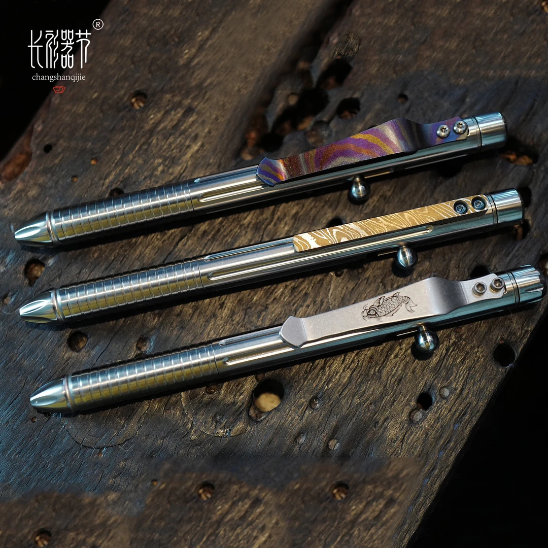 长衫器节通体M390神钢加长书写笔敲击多功能EDC旋转陀螺指尖把玩