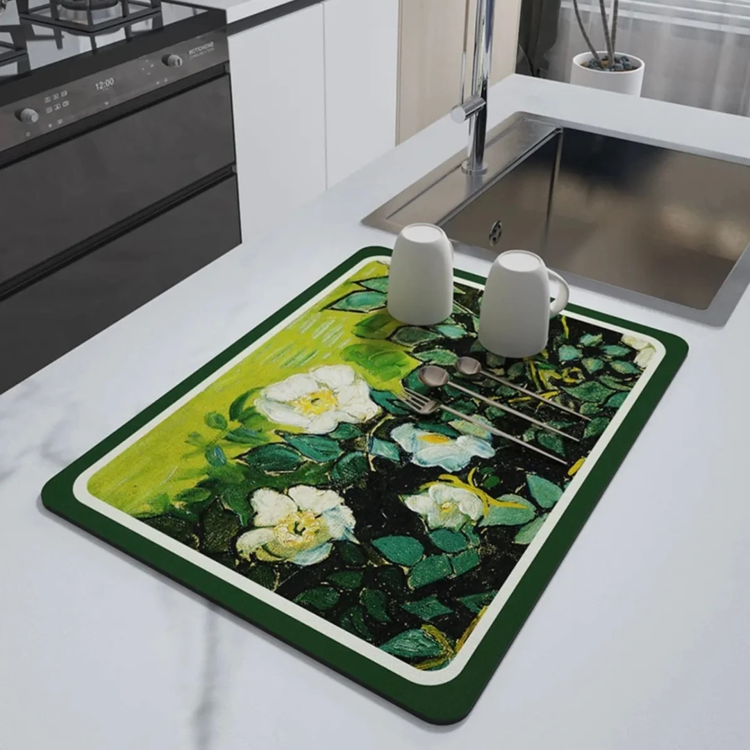 家用厨房台面吸水垫沥水垫桌面餐具干燥垫杯垫吧台垫防滑速干垫