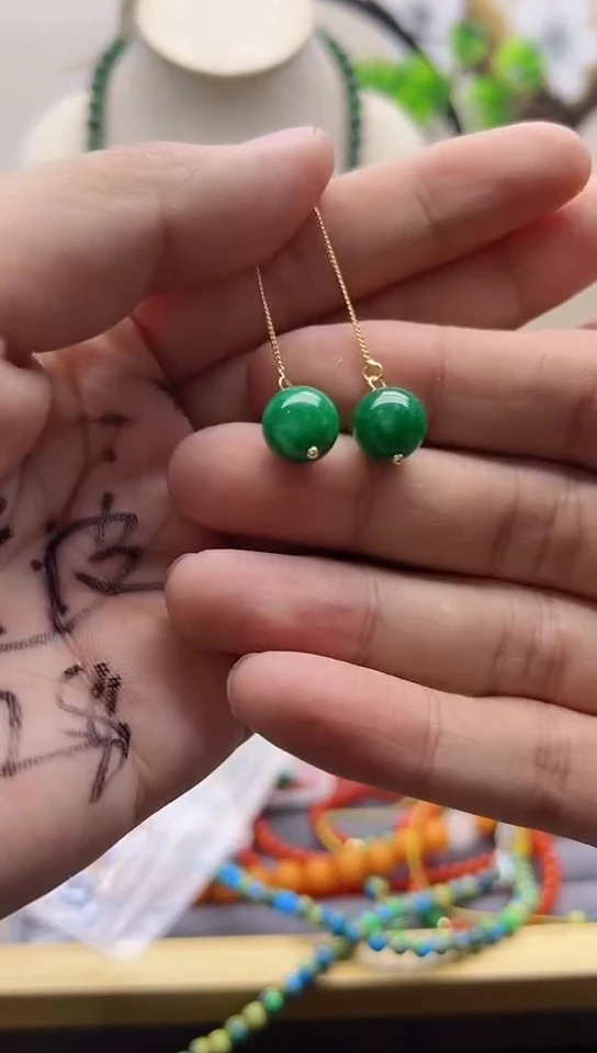 【闪购商品】翡翠耳饰14K金镶嵌E187