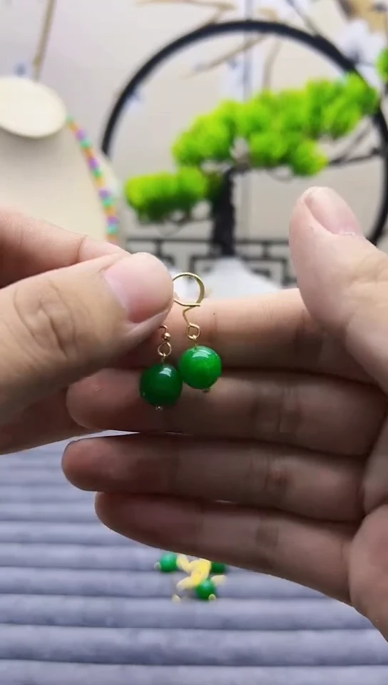 【闪购商品】翡翠耳饰14K金镶嵌E02