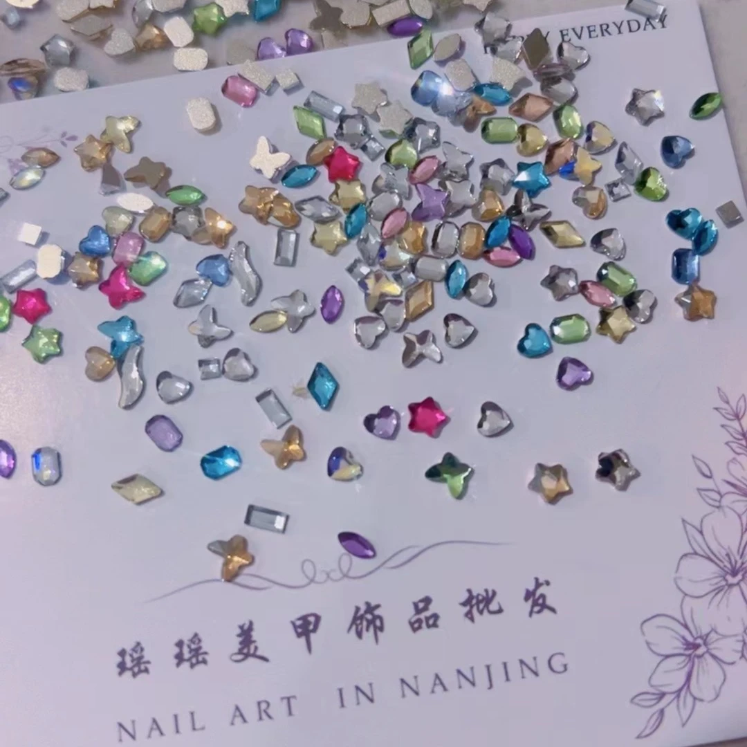 SP-美甲钻饰品网红平底异形mini混色混款100颗精工高品 超闪