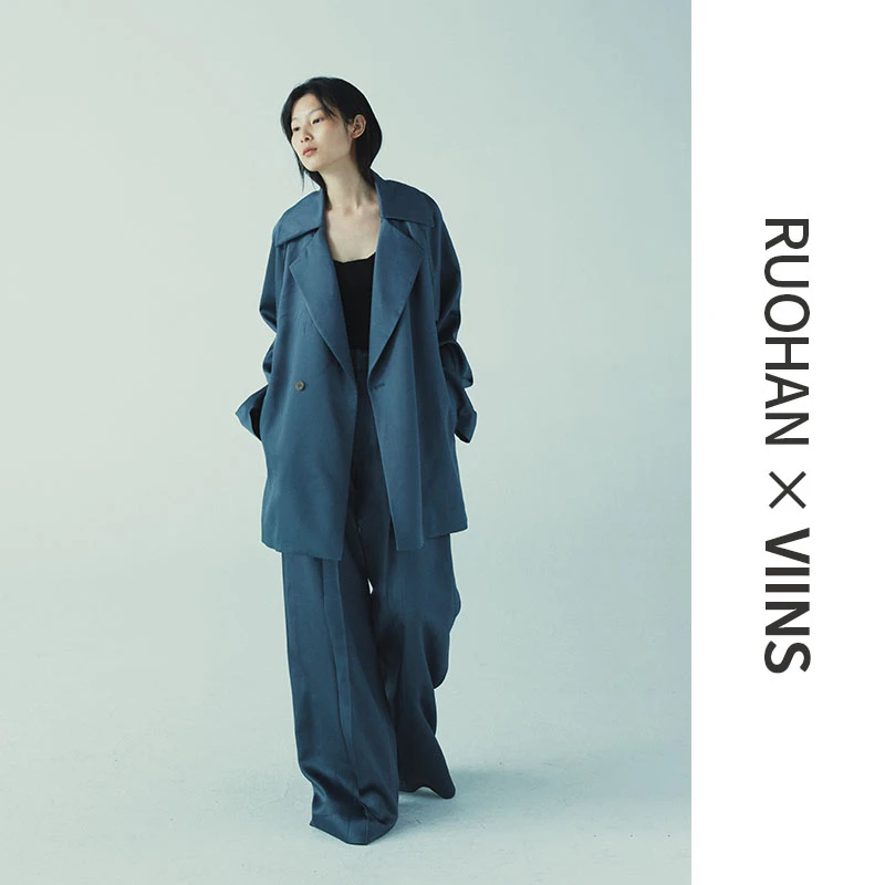 【RUOHAN设计师品牌】蓝色翻领外套[VIINS]买手店