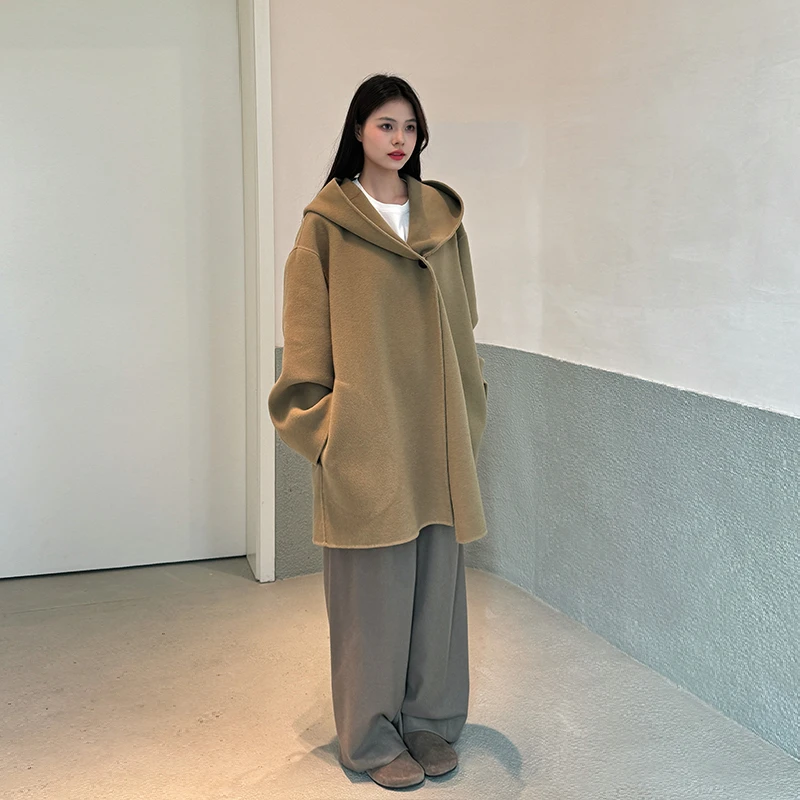 【VIINS】YP秋冬宽松极简高级百搭保暖双面呢斗篷大衣1741