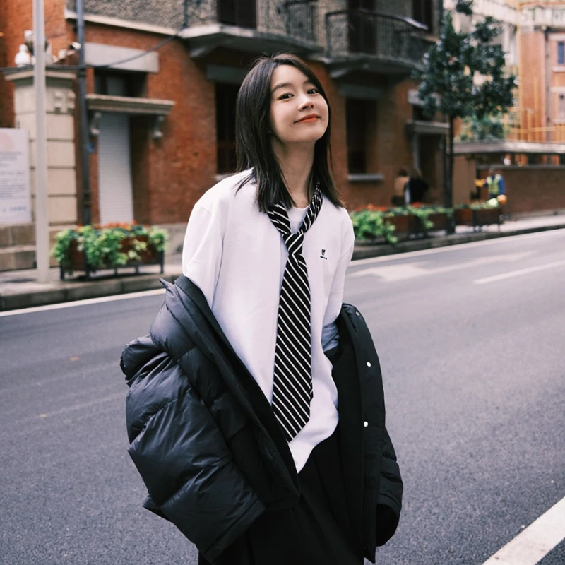 【VIINS】YOUWEI有尾军结构领假两件长袖T恤上衣3581