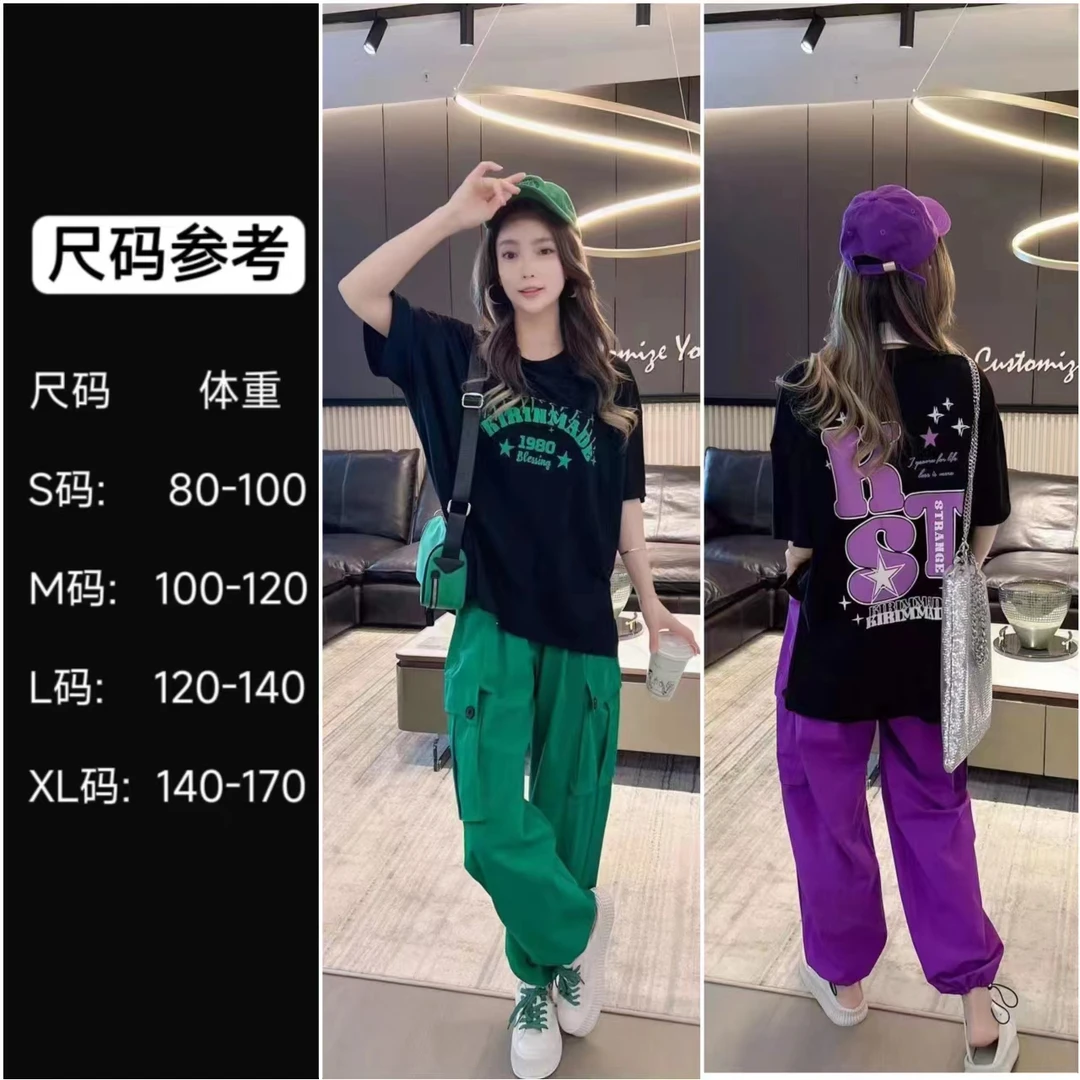T-13J 双面发泡印花6681短袖 冰肌速干8806裤子 休闲显瘦百搭时尚