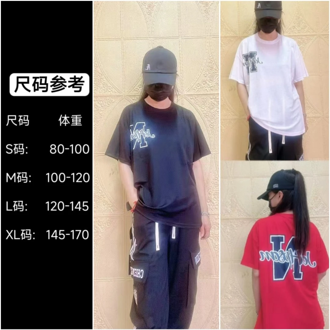 春夏薄款 3058冰咝棉N字母短袖 百搭 透气宽松飘逸圆领运动T恤