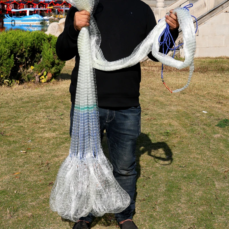 手抛渔网大飞盘式撒网3d拉网捕鱼神器易抛网甩网打鱼网飞盘网