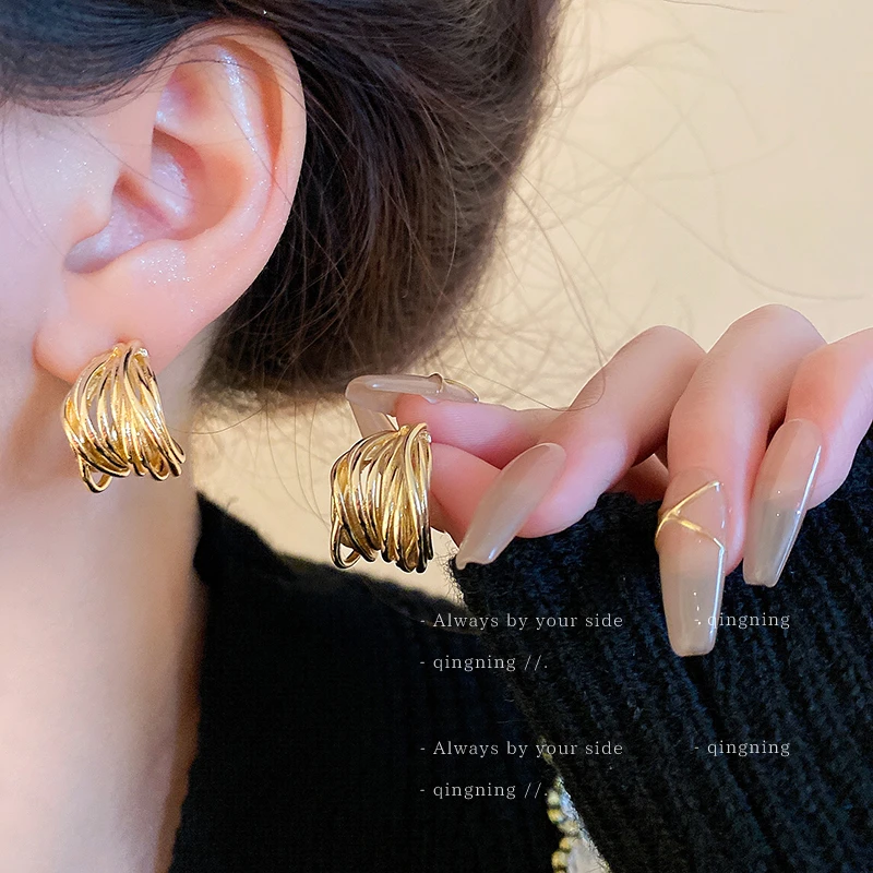 合金耳饰 轻奢百搭耳钉金属冷淡风耳环小众设计高级感气质耳饰31