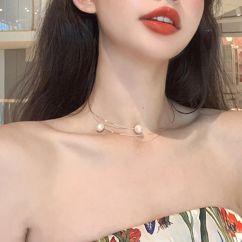 小众设计高级感珍珠项圈女2025年新款简约轻奢锁骨链项链颈链397