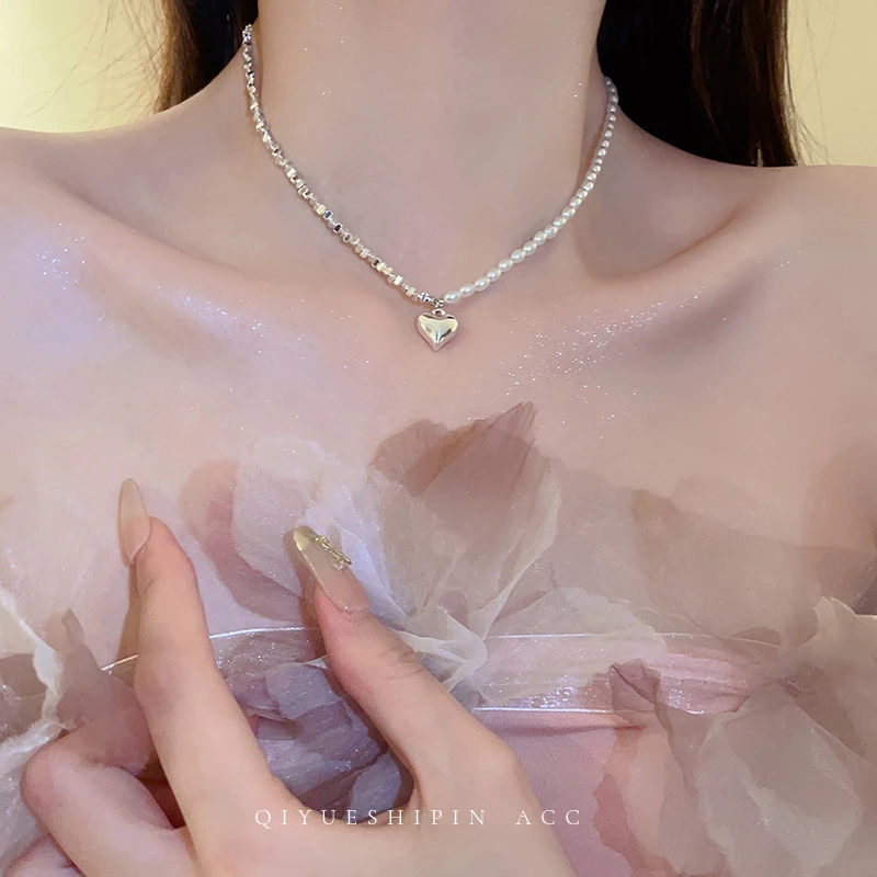 巴洛克珍珠碎银项链女2025年新款潮锁骨链轻奢小众颈链配饰女366