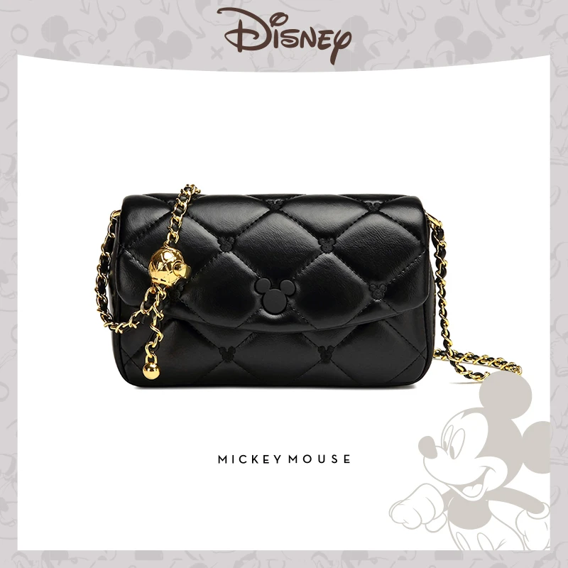 Disney/迪士尼 绣线小金球单肩斜挎黑色百搭链条包肩包
