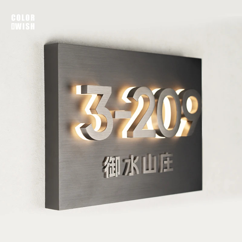 高档户外金属不锈钢防雨发光门牌别墅门牌号牌2025新款高档大气