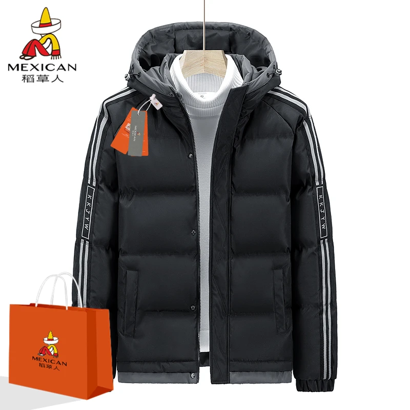 Mexican/稻草人男士冬季连帽棉衣2025年新款防寒外套加厚保暖棉服