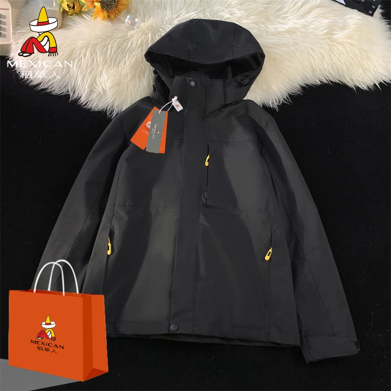 Mexican/稻草人男女春秋款户外运动夹克防风保暖登山休闲外套防水