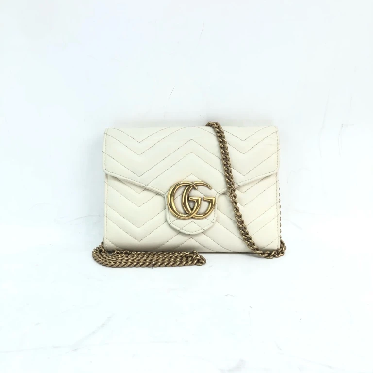 95新 GUCCI/古驰 安洁利知之Gucci古驰马蒙woc链条单肩包18592H