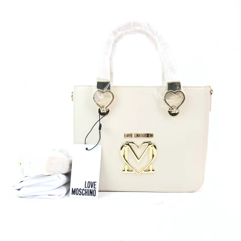 95新  安洁利知之莫斯奇诺白色方包单肩包18178