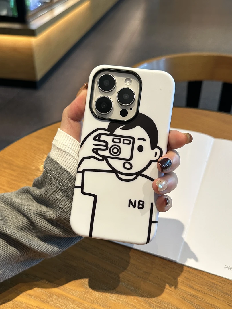 适用苹果16promax手机壳小众拍照男孩磨砂iphone15/14/13二合一12