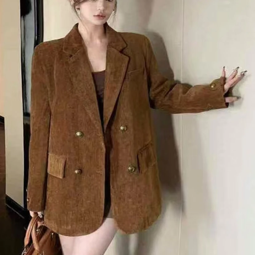 冬季加棉西装女装2024韩版新款冬装高级感宽松垫肩气质加厚西服潮