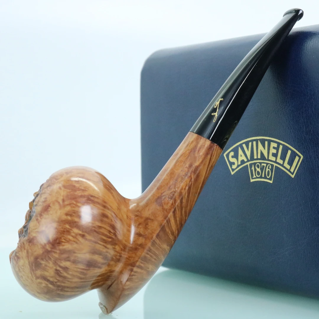 全新意大利Savinelli老沙芬收藏手工石楠木烟斗稀缺罕见郁金香8级