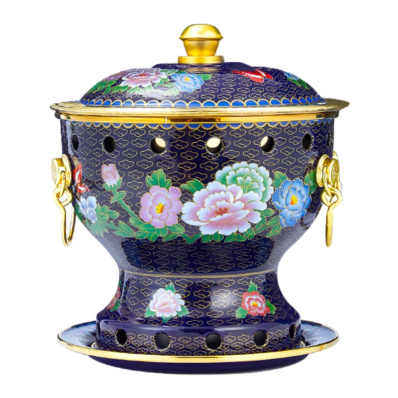 珐琅彩加厚纯铜小火锅珐琅锅分餐锅单人双人一人一锅家用商用锅具