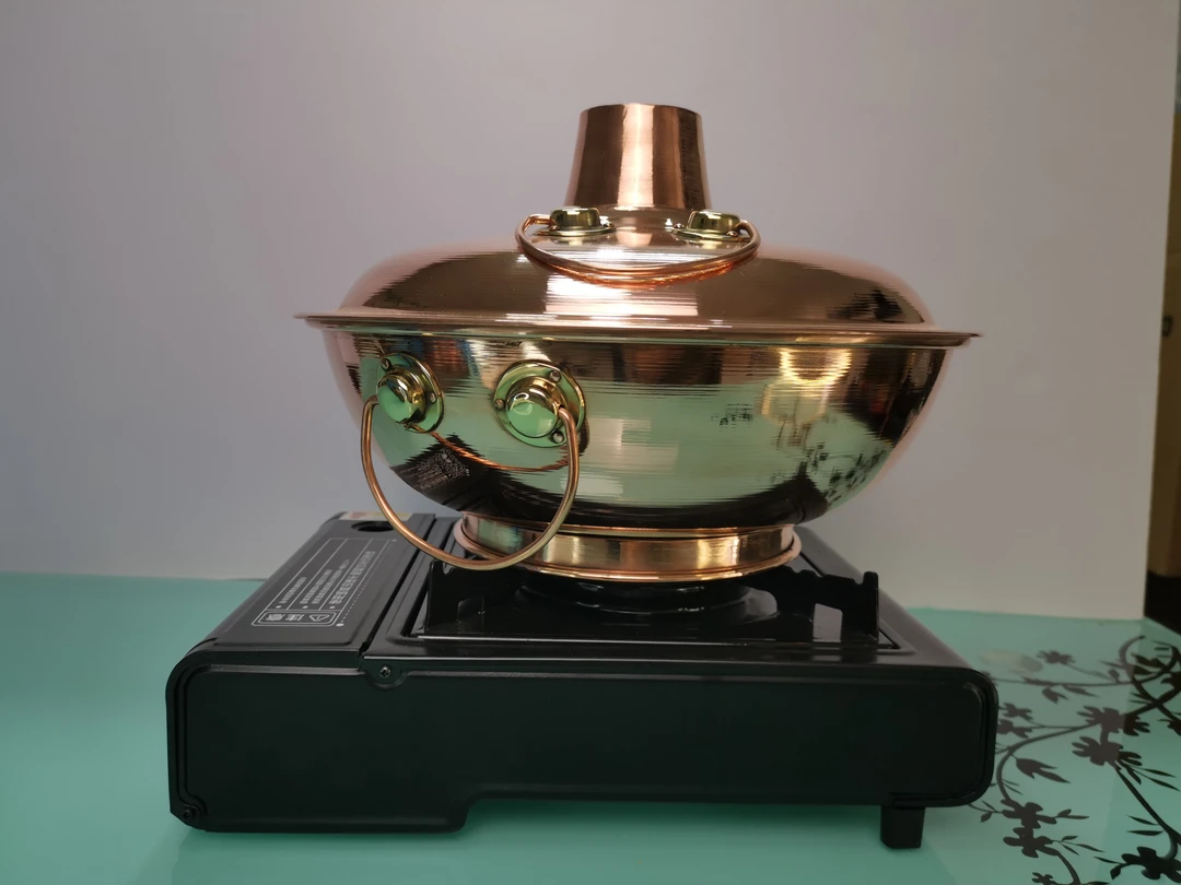 卡式炉燃气炉专用纯紫铜老北京火锅工厂，加厚家用商用涮肉订制