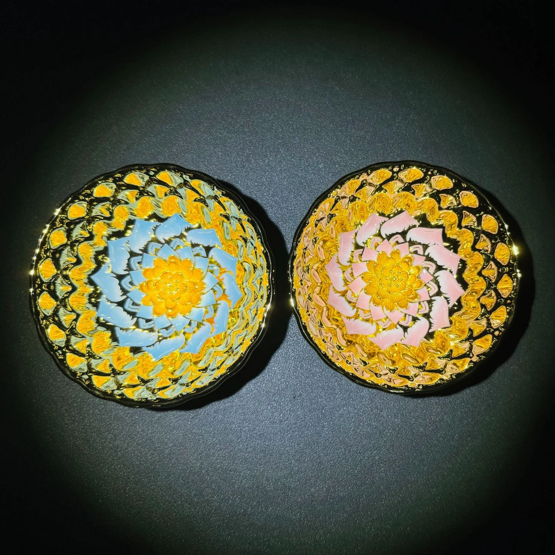 【闪购商品】高端茶器 蓝色妖姬+粉色妖姬（金莲花 对杯）