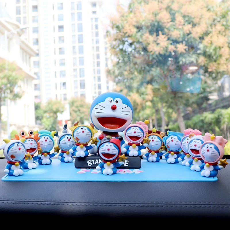 创意汽车内饰品叮当猫哆啦A梦12星座蓝胖子可爱公仔手办玩偶摆件