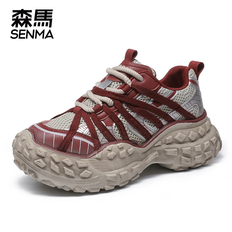 SENMA/森马秋季新款厚底增高老爹鞋女款复古时尚百搭休闲运动鞋子