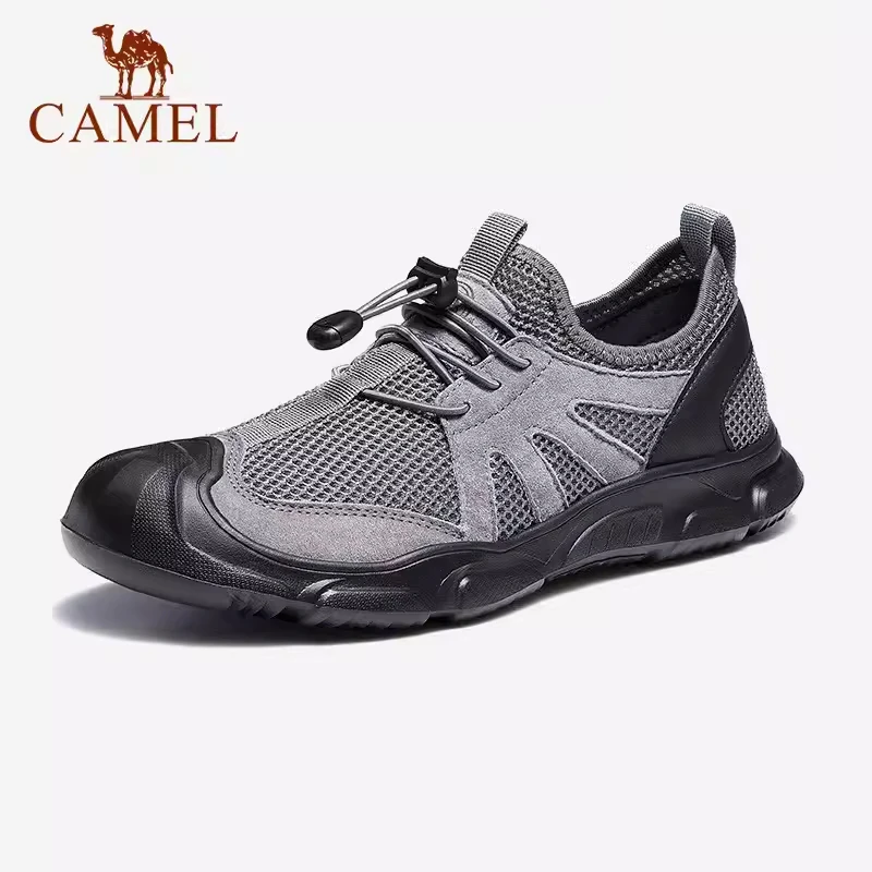 骆驼夏款透气网鞋免系带耐磨运动休闲鞋户外徒步涉水鞋P13M379006