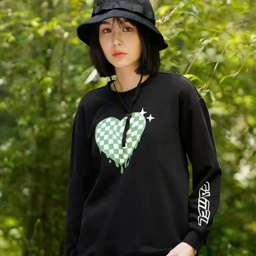 骆驼2024秋季卫衣男女情侣时尚潮流套头圆领百搭上衣印花长袖外穿