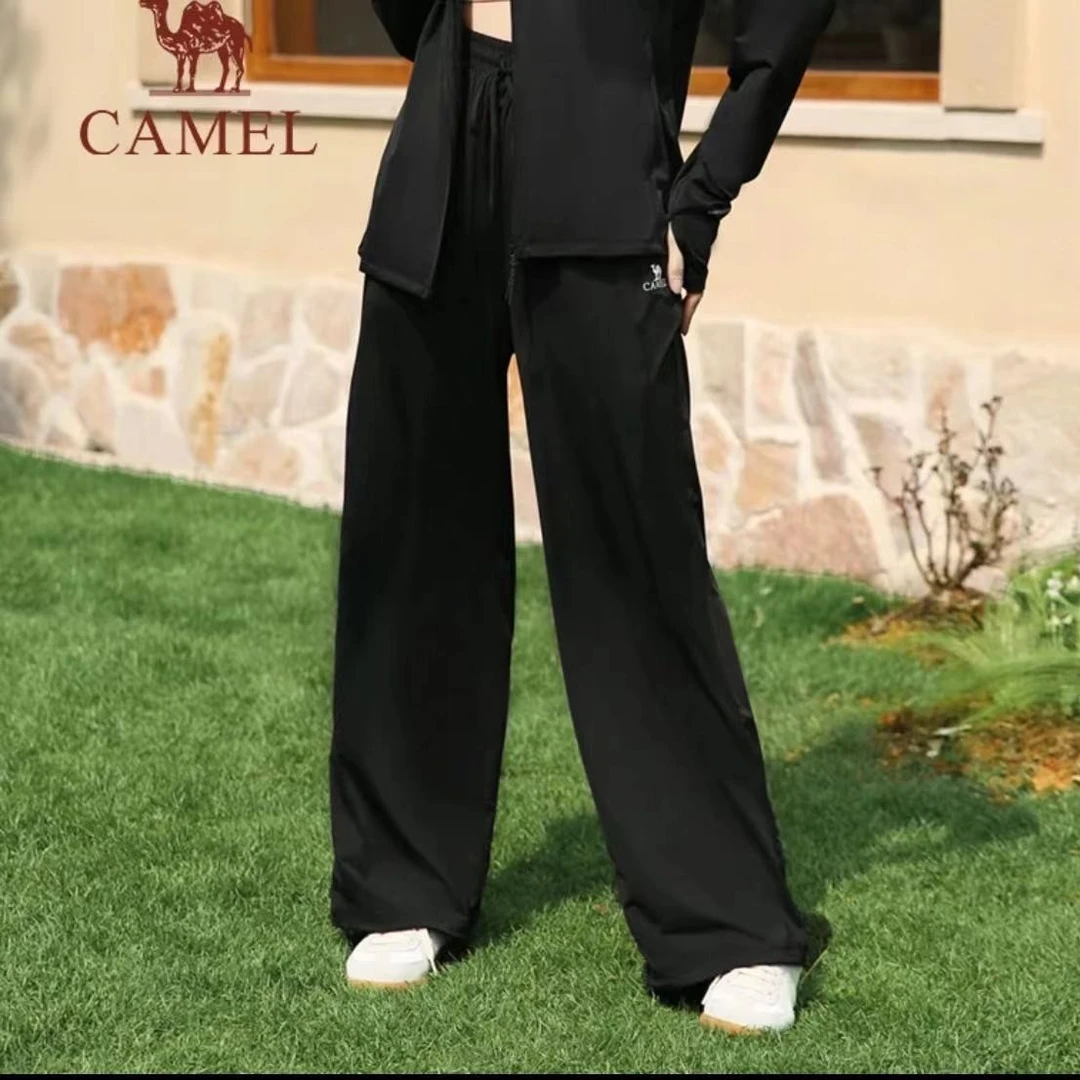 骆驼户外零感防晒速干冰丝阔腿裤薄款夏季高腰裤宽松A23BAY6137