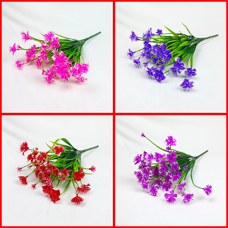 单支塑料仿真花家居装饰绿植花草手捧花束室内外干花客厅摆件插花