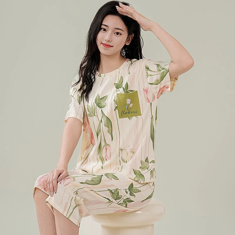 云朵棉【郁金香～拍一发三】超柔夏日舒适宽松家居服套装