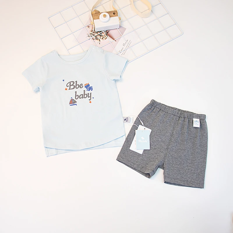 Bbebaby夏季新款薄款男童韩版纯棉套装G013