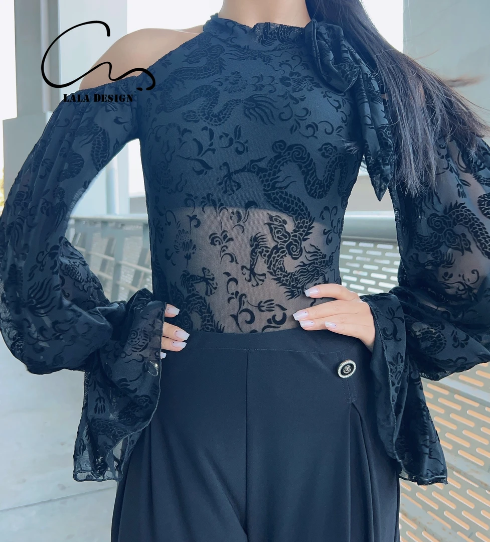 CM摩登舞服《龙行大运》绝美瑰丽系限量色龙纹摩登上衣练习服