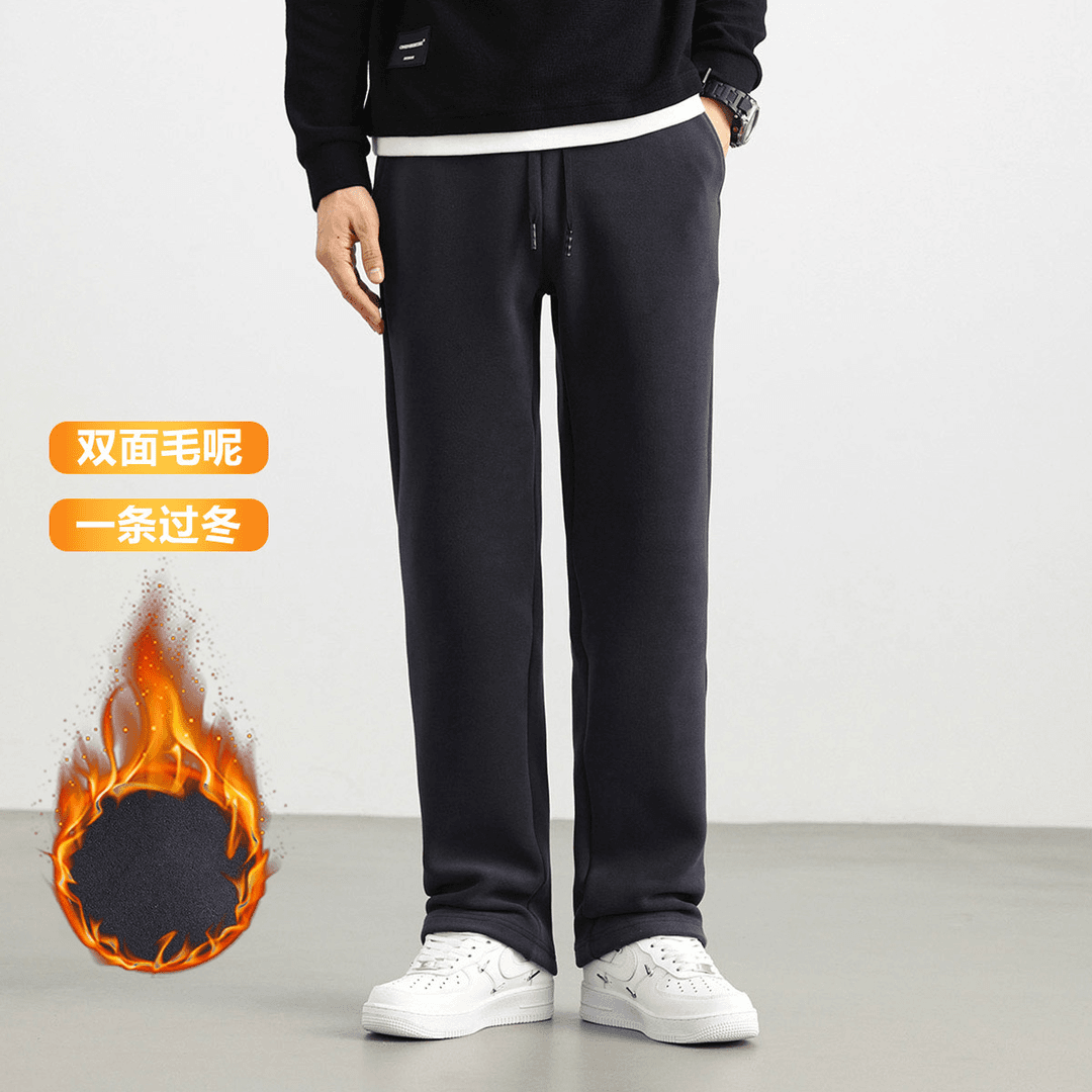 【粉丝专享】罗蒙双面呢一条过冬加绒加厚防风休闲裤男1Y48X23K71