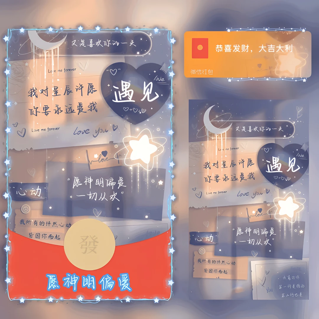 【永久有效期】红包封面定制2024新款告白仪式感 愿神明偏爱