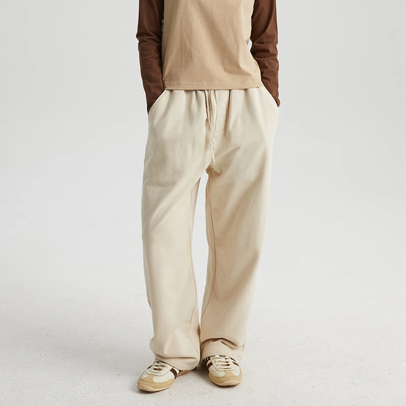 WASSUP直筒可收脚卫裤秋冬新款保暖休闲舒适简约百搭男女休闲裤