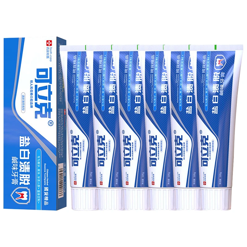 可立克盐白渍脱牙膏 拍一发六 到手6支 清新口气 清洁口腔