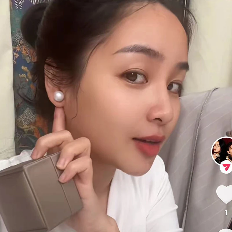 非金属仿珍珠耳饰 小曲鹅仿珍珠耳钉